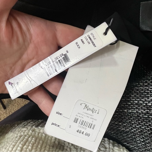 Alice + Olivia Brice layered lamb leather silk black mini sleeveless dress nwt 2 - Picture 13 of 13